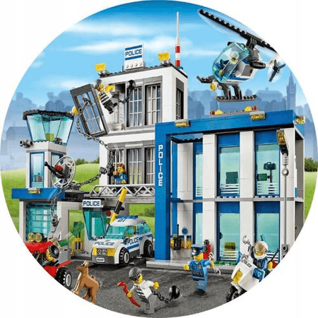 OPŁATEK NA TORT URODZINY LEGO CITY POLICJA KLOCKI POSTACIE