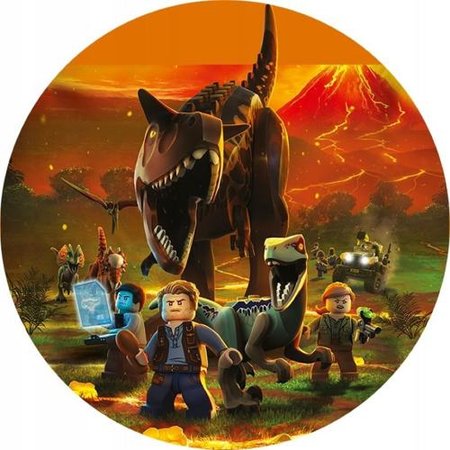 OPŁATEK NA TORT URODZINY LEGO JURASSIK WORLD KLOCKI