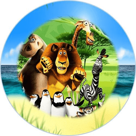 OPŁATEK NA TORT URODZINY KRÓL JULIAN MADAGASKAR 