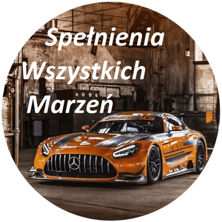 OPŁATEK NA TORT URODZINY 18 30 40 50 MERCEDES AUTO BRYKA GT AMG 