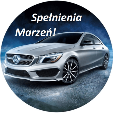 OPŁATEK NA TORT URODZINY 18 30 40 50 MERCEDES AUTO BRYKA CLA