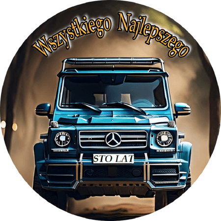 OPŁATEK NA TORT URODZINY 18 30 40 50 MERCEDES SAMOCHÓD G-KLASA