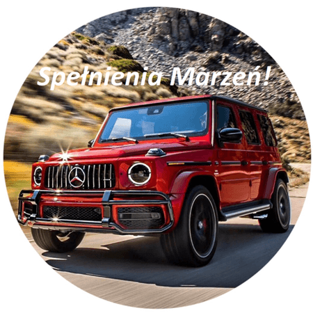 OPŁATEK NA TORT URODZINY 18 30 40 50 MERCEDES SAMOCHÓD G-KLASA 