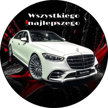 OPŁATEK NA TORT URODZINY 18 30 40 50 MERCEDES S-KLASA AUTO
