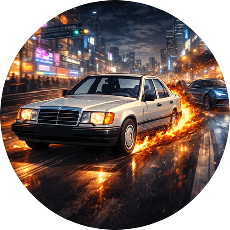 OPŁATEK NA TORT MERCEDES W 124 GRUBY 