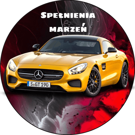 OPŁATEK NA TORT URODZINY 18 30 40 50 MERCEDES AUTO GT  