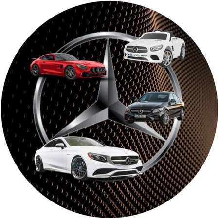 OPŁATEK NA TORT DEKORACJA MERCEDES LOGO ZNAK