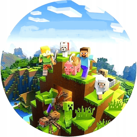 OPŁATEK NA TORT URODZINY MINECRAFT PIXEL POSTĆ 