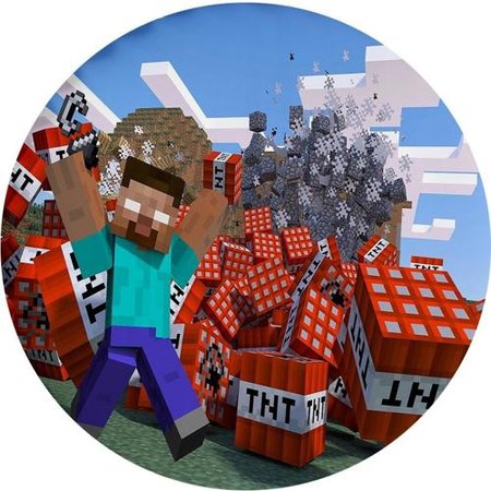 OPŁATEK NA TORT URODZINY MINECRAFT PIXEL POSTĆ GRA 