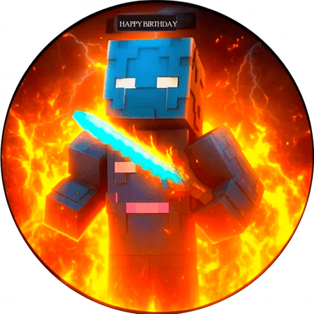 OPŁATEK NA TORT URODZINY MINECRAFT POSTAĆ PIXEL 
