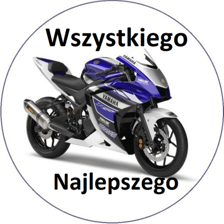 OPŁATEK NA TORT URODZINY MOTOR ŚCIGACZ YAMAHA KAWASAKI