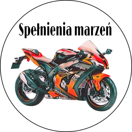 OPŁATEK NA TORT URODZINY 18 30 40 50 MOTOR YAMAHA HONDA 