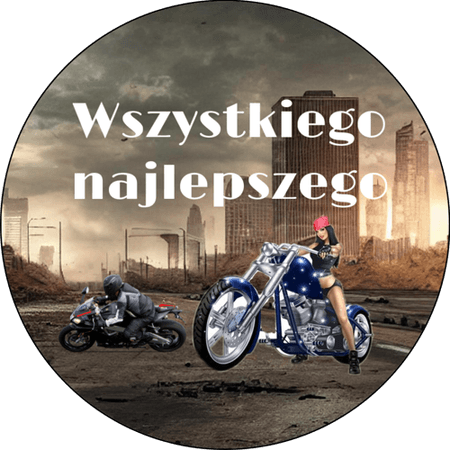 OPŁATEK NA TORT URODZINY 18 30 40 50 MOTOR HARLEY DAVIDSON 