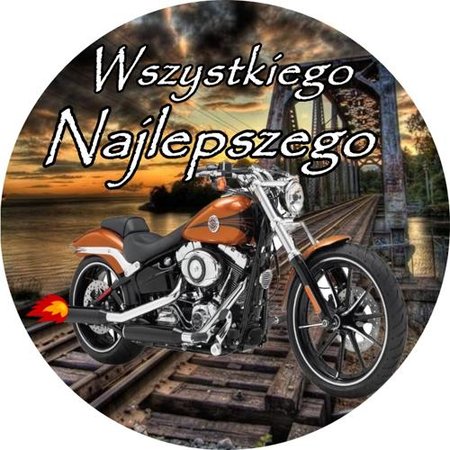 OPŁATEK NA TORT URODZINY 18 30 40 50 MOTOR 
