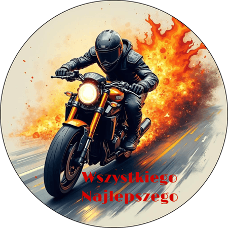 OPŁATEK NA TORT URODZINY 18 30 40 50 MOTOR YAMAHA HARLEY WSK 