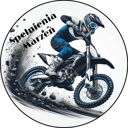 OPŁATEK NA TORT URODZINY 18 30 40 50 MOTOR CROSSOWY YAMAHA
