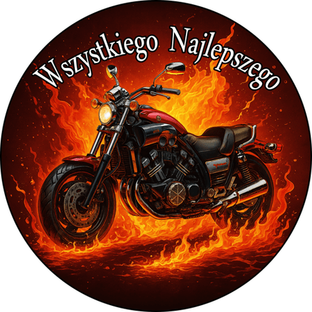 OPŁATEK NA TORT URODZINY 18 30 40 50 MOTOR YAMAHA HARLEY 