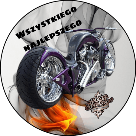OPŁATEK NA TORT URODZINY 18 30 40 50 60 MOTOR HARLEY DAVIDSON